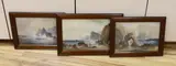 Coastal scenes by John Clarkson Uren, 1880, watercolor, sold Oct 2022