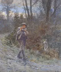 Returning Home by Henry Reynolds Steer, watercolour, sold Oct 2022