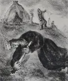 Mort de Saul by Marc Chagall, lithograph, sold Oct 2022