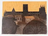 Canterbury by Robert Tavener, linocut, sold Oct 2022