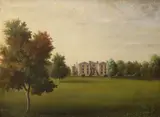 View of a country house by G.R. Gill, oil on canvas, sold Oct 2022
