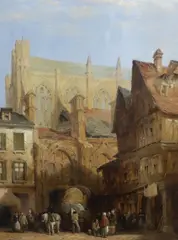 Church of St Nicolas, Rouen by Lewis John Wood, 1852, Wood RI, sold Oct 2022