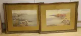 Sidmouth from Balcombe Hill' and 'Sidmouth from Peak Hill by Arthur W Perry, watercolor, sold Oct 2022