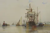 On The Thames by Frederick James Aldridge, watercolour, sold Oct 2022