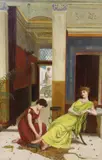 Lady's in a Roman villa by John F. Parsons, oil on canvas, offered Aug 2022