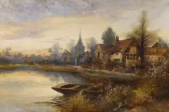 Stratford on Avon by Frank E. Jamieson, oil on canvas, sold Aug 2022