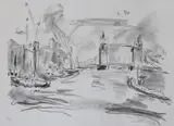 Tower Bridge by Oskar Kokoschka, lithograph, offered Aug 2022