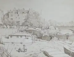 Cheyne Walk by Sydney Maiden, 1950, watercolour, sold Aug 2022