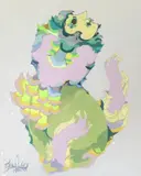 Neptune by Bjørn Wiinblad, 1999, gouache and watercolour, sold Aug 2022