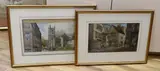 Fowey Church' and 'The Cutter Tavern by Pilfold Fletcher Watson, watercolor, offered Aug 2022