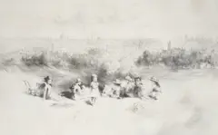 The Picnic by Sidney Tushingham, etching, offered Aug 2022