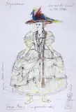 Love and other Demons' by Péter Eötvös, Glyndebourne 2008 by Helmut Sturmer, mixed media, sold Aug 2022