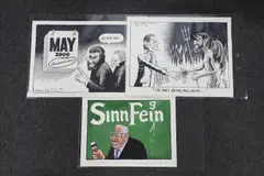 All relating to Irish by Peter Brookes, ink and watercolour, offered Aug 2022