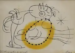Study of a bird by Joan Miró, lithograph, sold Aug 2022