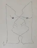 The Kiss by Jean Cocteau, 1954, lithograph, sold Aug 2022