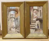 Neapolitan street scenes by Michele Allavena, watercolor, sold Aug 2022