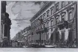 Veduta del Palazzo dell'Accademia Instituita da by Giovanni Battista Piranesi, engraving, sold Aug 2022