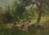 Washing Day, Struan by William Miller Frazer, oil on board, sold Jul 2022