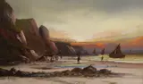 Coming in with the tide by Frank Hyder, oil on canvas, sold Jul 2022