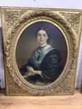 Oval portrait of Mrs Beauclerk by Richard Buckner, oil on canvas, sold Jul 2022