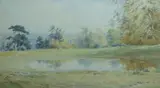 Autumn dew pond at Chanctonbury Woods' and 'Farm under Chanctonbury from Steyning Road by Elliot Haigh Marten, watercolor, offered Jul 2022