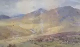 Ponies on the Moors by Charles Davidson, watercolour, sold Jul 2022