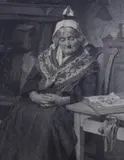 The Afternoon Nap by William Baxter Collier Fyfe, 1873, charcoal, sold Jul 2022