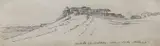 Castello Gandolpho, above Lake Albano by Thomas Smith, ink, sold Jul 2022