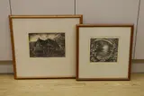 Woodland scene and cottage by Robin Tanner, pencil, sold Jul 2022