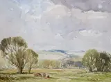 Mayfield and Mickleham Priory, 31 cm x 41 cm by Lieutenant Colonel D N Morgan, watercolor, sold Jul 2022