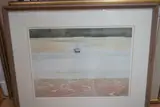 East Anglian watercolour of yacht amongst the tide by Charles Bartlett, watercolour, offered Jul 2022