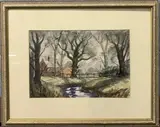 Penny spot Beck by Paul V. Davis, watercolour and ink, offered Dec 2022