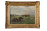 Cattle in a landscape, 1919 by John Alfred Arnesby Brown, oil on canvas, offered Nov 2022