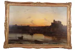 Berwick-upon-Tweed by Alfred Clint, oil on canvas, sold Nov 2022