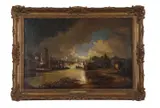 View of Norwich from the River Wensum by Joseph Paul, oil on canvas, sold Nov 2022