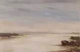 Norfolk Estuary by Shirley Carnt, 1964, oil on canvas, sold Nov 2022