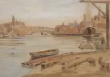 View of Great Yarmouth' (inscribed verso) by Charles Mayes Wigg, watercolour, sold Nov 2022