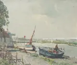 Wells-Next-The-Sea by Jack Cox, watercolour, sold Nov 2022
