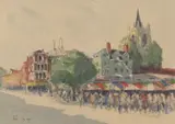 Gentleman's Walk by Terence Rudkin, watercolour, sold Nov 2022