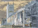 Long Melford Church, limited edition colour lithograph, numbed 212/275 by John Piper, lithograph, sold Nov 2022