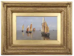 Barche da Pesca by Antonietta Brandeis, oil on panel, sold Nov 2022