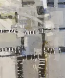 Abstract design, collage by Kay Ohsten, sculpture, offered Nov 2022