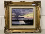 Duck at Hickling Norfolk by James J. Allen, oil on board, sold Nov 2022
