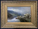 Bringing in the harvest by George Willis Pryce, oil on board, sold Nov 2022