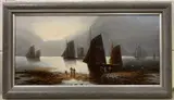 Coastal / shipping scene by William H.Day, oil on canvas, offered Nov 2022