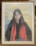 Portrait of a young lady by Robert Elwood Wilson, pastel, sold Nov 2022