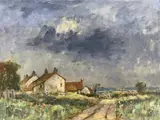 Cottage in a landscape by Martin Walton, oil on board, sold Nov 2022
