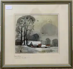 mid winter-Norfolk by Hugh Brandon Cox, watercolour, sold Nov 2022