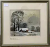 mid winter-Norfolk by Hugh Brandon Cox, watercolour, sold Nov 2022