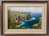 Pordenack Point, Lands End by Harry Prest, oil on board, sold Nov 2022